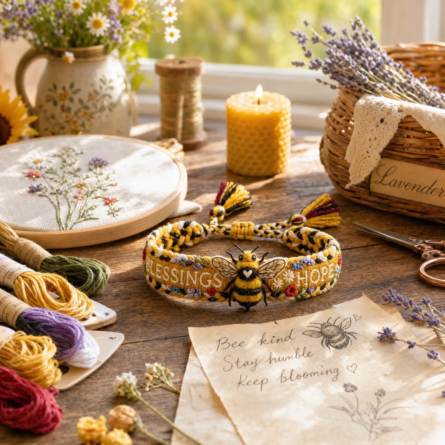🌼 Blessings & Hope 🐝 2026 Limited Edition Handmade Honey Bee Woven Bracelet