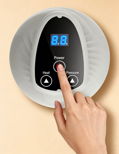 03。 Choose Your Settings.Adjust the suction intensity, heat therapy, and red light settings to match your comfort level and routine.